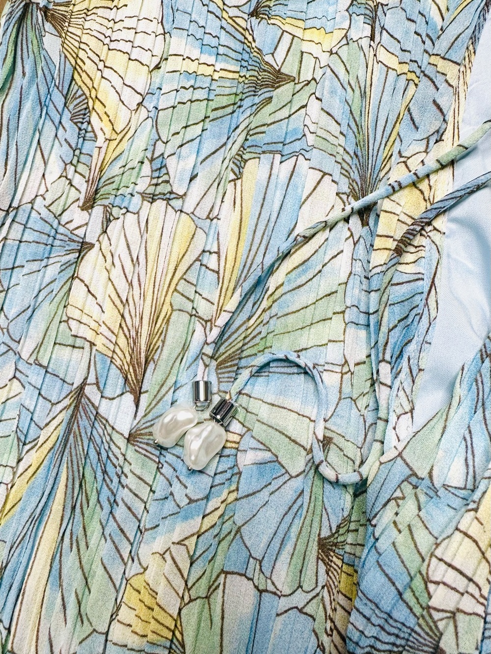 VERONICA BEARD $1k Yardley Pleated Maxi Floral Gown Dress New Powder Blue - Picture 7 of 12